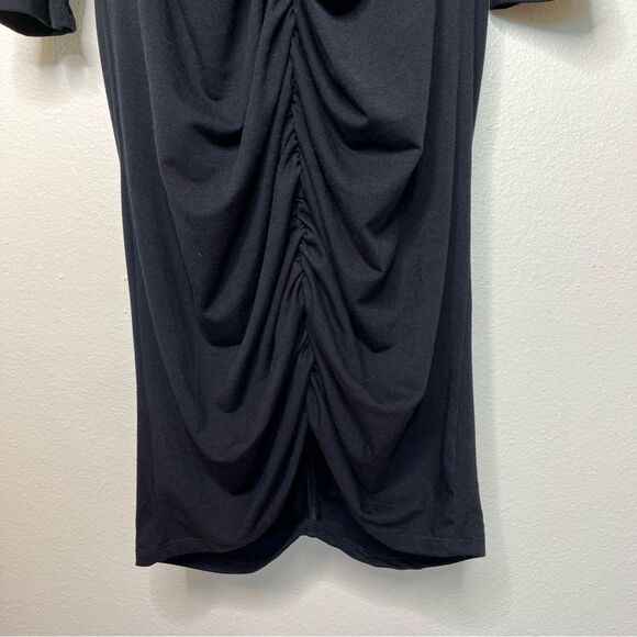 NWT Torrid Jersey Bodycon Black Dress V Neck Ruched Seaming Long Sleeve Women 2X - Picture 7 of 16